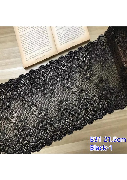 Siyah1 Tarzı (2mlot)Spandex Dantel Trim Elastik Şerit Dantel Dikiş El Sanatları Malzeme Dantel Aksesuarları Kumaş Elastik Dantel Trim (Yurt Dışından)
