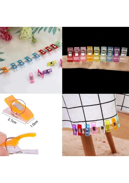 3,3 x 1,8 cm Stili Mini Dikiş Klipleri Plastik Renkli Kapitone Klipler Dıy Craft Patchwork Kumaş Tığ Örgü Için Hemming Konfeksiyon Kelepçeleri (Yurt Dışından)