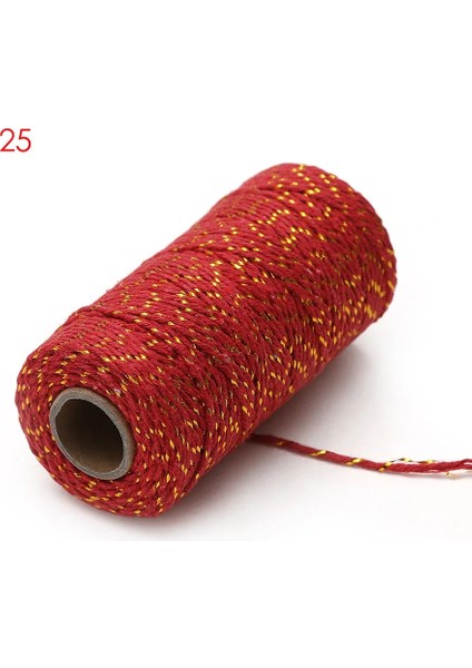 No.25 Tarzı 100METERSROLL 2ply Fırıncılar Sicim Dize Pamuk Kordonlar Halat Ev Dekorasyonu Için El Yapımı Noel Hediyesi Ambalaj Zanaat Projeleri Dıy Kordon (Yurt Dışından)