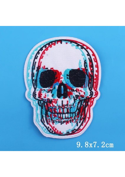 PE5815CT Stili Kafatası Demir On Işlemeli Yamalar Giyim Için Termoadhesive Yamalar Hippi Yama Biker Punk Çizgili Kumaş Rozeti Kafatası Yama (Yurt Dışından) indirimleri