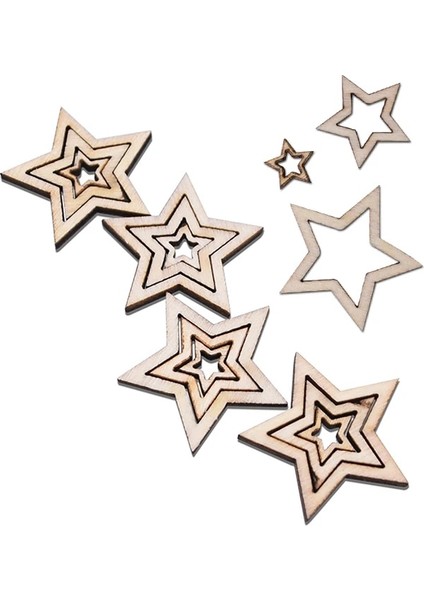 B02-2CM Tarzı Ahşap Ahşap Yıldızlar Scrapbooking Dıy Aksesuarları Ahşap Süsler Ev Dekorasyon Için Lazer Kesim Yıldız Kolye El Yapımı El Sanatları (Yurt Dışından) fiyatları