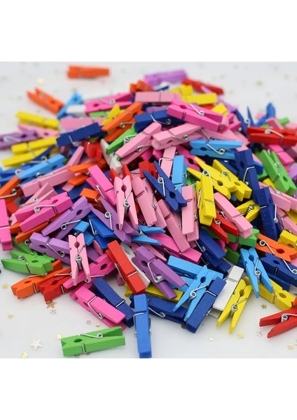 2.5CM-MIX-100PCS Tarzı 2.5cm Bahar Ahşap Klip Renk Doğal Renkli Yüksek Li Giyim Klibi Dıy El Yapımı Tatil Ev Partisi Dekorasyon Yeni (Yurt Dışından) fiyatları