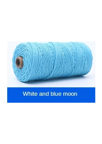 Ay Beyaz Mavi Tarzı 2mm El Yapımı Halat 100% Pamuk Halat Renkli Sicim Makrome Kordon Dize Parti Düğün Dekorasyon Aksesuar Dıy Kordon Için (Yurt Dışından)