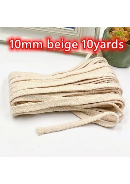 10 Mmbej 10 Metre Tarzı 10MM Pamuk Düz Halat Kordon Hollow Bükülmüş Dokuma Dize Örgülü Tel Halat Dıy El Yapımı Ev El Sanatları Pantolon Ayakkabı Çanta Aksesuarları (Yurt Dışından)