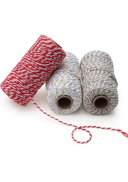 No.27 Tarzı 100METERSROLL 2ply Fırıncılar Sicim Dize Pamuk Kordonlar Halat Ev Dekorasyonu Için El Yapımı Noel Hediyesi Ambalaj Zanaat Projeleri Dıy Kordon (Yurt Dışından)