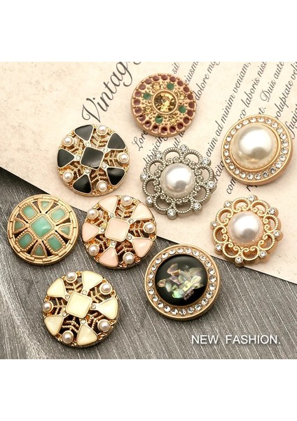 D Stili 25MM 6 Adet Takım Elbise Için Vintage Inci Düğmeler Oya Kazak Kadınlar Metal Elmas Düğme Elbise Dekoratif Giyim (Yurt Dışından)