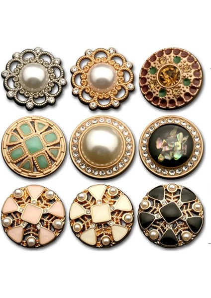 D Stili 25MM 6 Adet Takım Elbise Için Vintage Inci Düğmeler Oya Kazak Kadınlar Metal Elmas Düğme Elbise Dekoratif Giyim (Yurt Dışından)