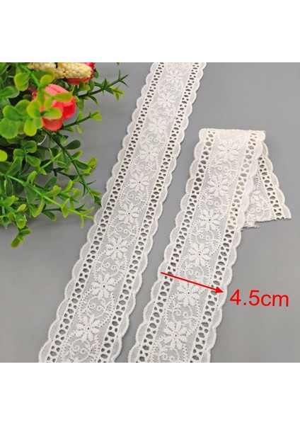 Stil 5700 Stili 2 Metrelot Beyaz Çiçek Işlemeli Pamuk Dantel Şerit Dıy Giyim Dikiş Kumaş Ev Tekstili Perde Dekorasyon 4 cm Genişlik Dantel (Yurt Dışından)