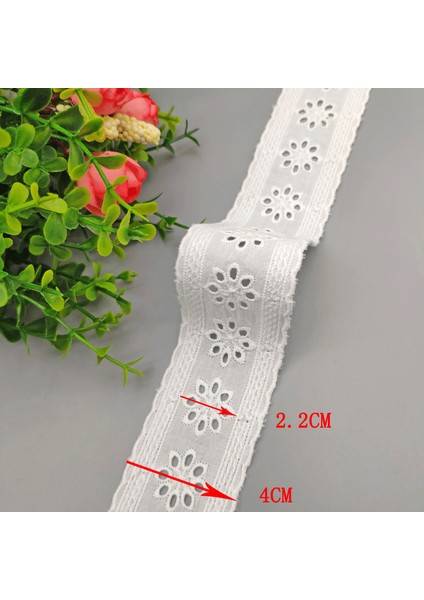 Stil 5700 Stili 2 Metrelot Beyaz Çiçek Işlemeli Pamuk Dantel Şerit Dıy Giyim Dikiş Kumaş Ev Tekstili Perde Dekorasyon 4 cm Genişlik Dantel (Yurt Dışından)