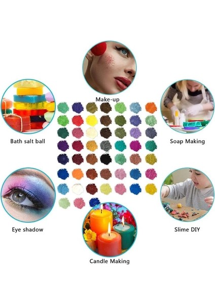 52 Renk Stili 52 Renk Mika Tozu Sedefli Pigment Reçine Renklendirici Paketi Cilt Için Güvenli Dıy Sabun Epoksi Reçine Mum Tırnak Makyaj El Sanatları (Yurt Dışından) modelleri