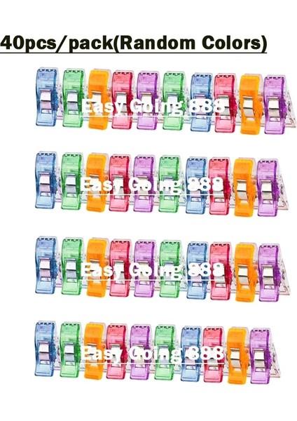 40 Adet Tarzı Pcs Dikiş Klipsleri Çeşitli Renkler Bağlama Klipsleri Kağıt Plastik Kelepçeler Kapitone Crafting Crocheting Örgü Güvenlik Klipsleri (Yurt Dışından)
