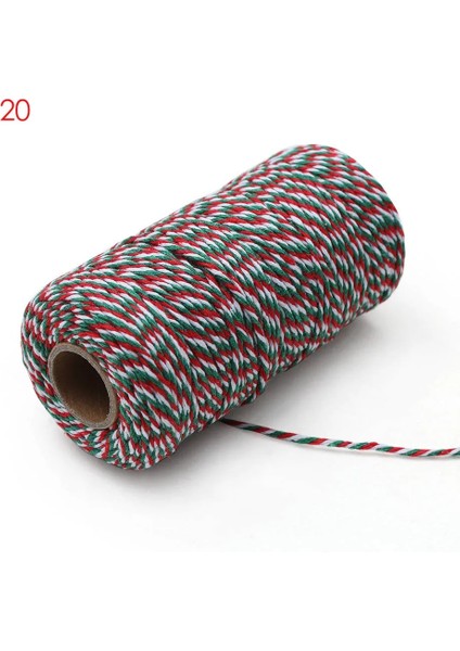No.20 Tarzı 100METERSROLL 2ply Fırıncılar Sicim Dize Pamuk Kordonlar Halat Ev Dekorasyonu Için El Yapımı Noel Hediyesi Ambalaj Zanaat Projeleri Dıy Kordon (Yurt Dışından)