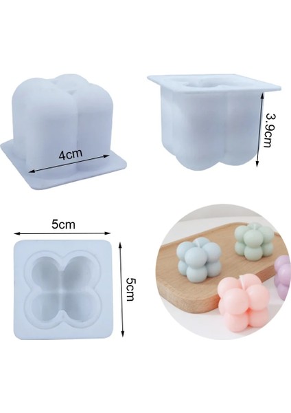 No.1 Tarzı Mini 3D Küp Pişirme Mus Kek Kalıbı Silikon Kare Kabarcık Tatlı Kalıpları Mutfak Bakeware Mum Alçı Kalıp (Yurt Dışından)
