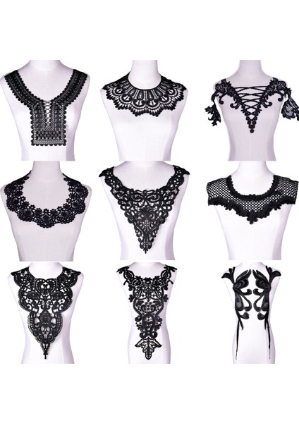 No.28 Stili Siyah Nakış Venise Dantel Yaka Yaka Süsleme Dikiş Aplike Trimler Dantel Kumaş Elbise Malzemeleri Scrapbooking (Yurt Dışından) fiyatları