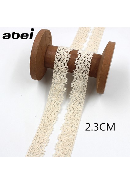 2.3cm 5 Yards Tarzı 5 Yardlot Beyaz Bej Pamuk Dantel Tığ Işi Dantel Şerit Düğün Parti Craft Giyim Dikiş Kumaş Dıy El Yapımı Aksesuar (Yurt Dışından)