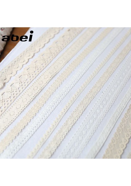 2.3cm 5 Yards Tarzı 5 Yardlot Beyaz Bej Pamuk Dantel Tığ Işi Dantel Şerit Düğün Parti Craft Giyim Dikiş Kumaş Dıy El Yapımı Aksesuar (Yurt Dışından)