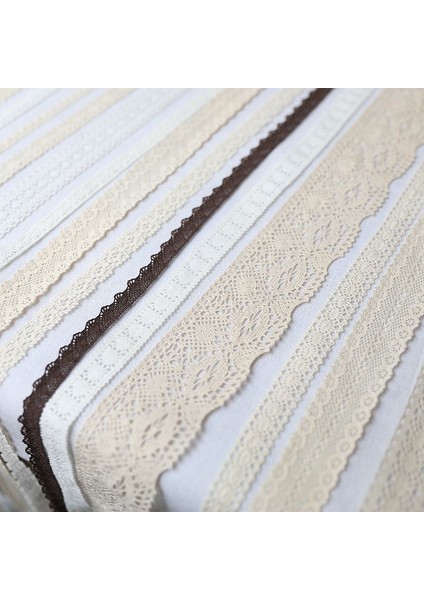 2.3cm 5 Yards Tarzı 5 Yardlot Beyaz Bej Pamuk Dantel Tığ Işi Dantel Şerit Düğün Parti Craft Giyim Dikiş Kumaş Dıy El Yapımı Aksesuar (Yurt Dışından)