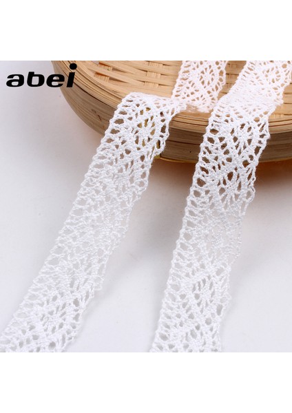 2.3cm 5 Yards Tarzı 5 Yardlot Beyaz Bej Pamuk Dantel Tığ Işi Dantel Şerit Düğün Parti Craft Giyim Dikiş Kumaş Dıy El Yapımı Aksesuar (Yurt Dışından)
