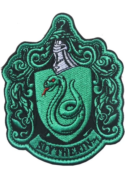 No.5 Tarzı Işlemeli Gryffindor Hufflepuff Ravenclaw Slytherin Crest Logo Yamaları Kanca Geri Moral Askeri Rozet Raptiye (Yurt Dışından)