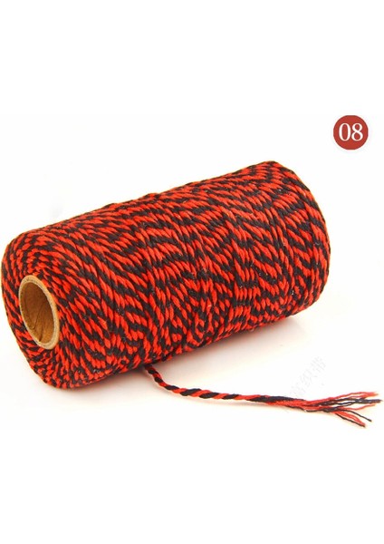 A08 Kırmızı Siyah Stil Renkli Iplik Kordon El Yapımı El Sanatları Dıy Bej Bükülmüş Pamuk Makrome Kordon Sicim Halat Dize Ev Tekstili Dekorasyon (Yurt Dışından)