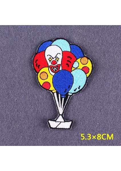 PE5459CT Stili H Film Nakış Yamaları Giyim Için Kafatası Demir On Yamalar Giysi Dıy Stephen King's It Rozeti Şerit Aplike Dekor (Yurt Dışından)