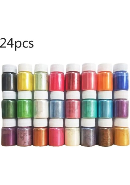 24 Adet Tarzı 30 Renk Mika Tozu Epoksi Reçine Boya Inci Pigment Doğal Mika Mineral Tozu Dıy Glitter Epoksi Kalıp Takı Yapımı Malzemesi (Yurt Dışından)
