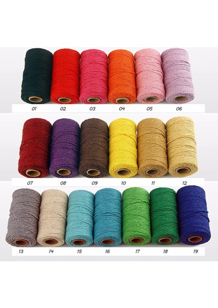 Royalblue Pamuk 2 mm Stili 100MROLL 2mm Pamuk Halat Renkli Sicim Makrome Kordon Halat Dize Iplik Dıy El Sanatları Örgülü Bükülmüş Pamuklu Ev Tekstili Dekor (Yurt Dışından)
