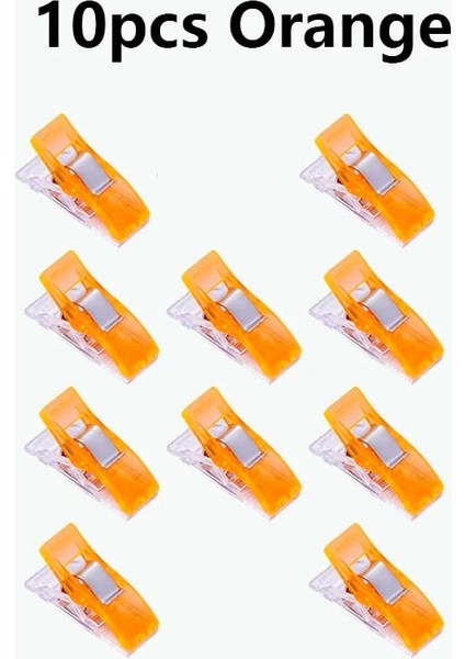 10 Adet-Turuncu Tarzı Dailylike Olorful Dikiş Klipleri Dıy Ev Plastik Giysi Klipleri Fotoğraf Kağıdı ve Dikiş Patchwork Aracı (Yurt Dışından)
