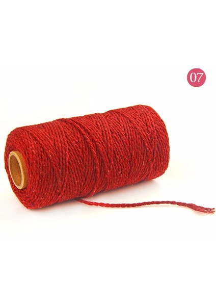 07 Şarap Kırmızısı Stili Renkli Iplik Kordon El Yapımı El Sanatları Dıy Bej Bükülmüş Pamuk Makrome Kordon Sicim Halat Dize Ev Tekstili Dekorasyon (Yurt Dışından)