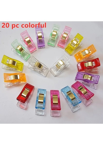 20 Adet Tarzı Adet Dikiş Klipsleri Plastik Klipler Kapitone Crafting Crocheting Örgü Güvenli Klip Çeşitli Renkler Bağlama Klipsi Depolama Klipsi (Yurt Dışından)