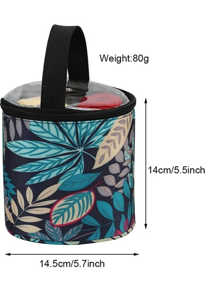 Bir Stil Moda Yün Iplik Saklama Çantası Yuvarlak Örme Yün Çanta Oxford Kumaş Yaprak Baskı Dıy Örgü Dikiş Kiti Dikiş Araçları Aksesuarları (Yurt Dışından)