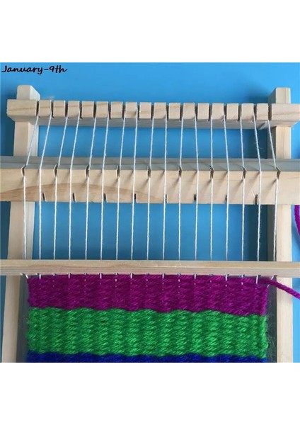 Dıy Geleneksel Ahşap Dokuma Tezgahı Craft Iplik El Örgü Makinesi Çocuklar Eğitici Oyuncak Hediyeler (Yurt Dışından)
