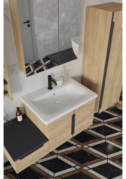 Banyo Zakkum 100 cm Banyo Dolabı Aynalı Üst Dolap Boy Dolabı ve Rafı fiyatları