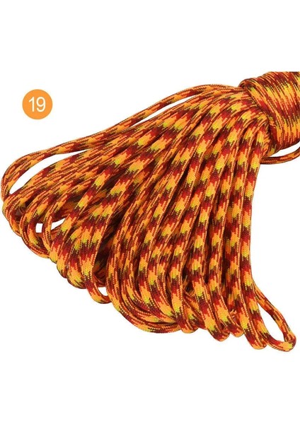 No.19 Tarzı 100FT Renkli Iplikler Çekirdekler Hayatta Kalma Için Paracord Araşüt Kordon Kordon Kamp Tırmanma Kamp Ip Yürüyüş Çamaşır Ipi (Yurt Dışından)