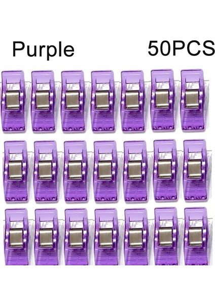 Mor 50 Adet Tarzı Ewing Klipsler Renkli Plastik Kelepçeler Kapitone Crafting Crocheting Örgü Güvenlik Klipsleri Dikiş El Sanatları Kelepçeleri Dikiş Ciltleme (Yurt Dışından)