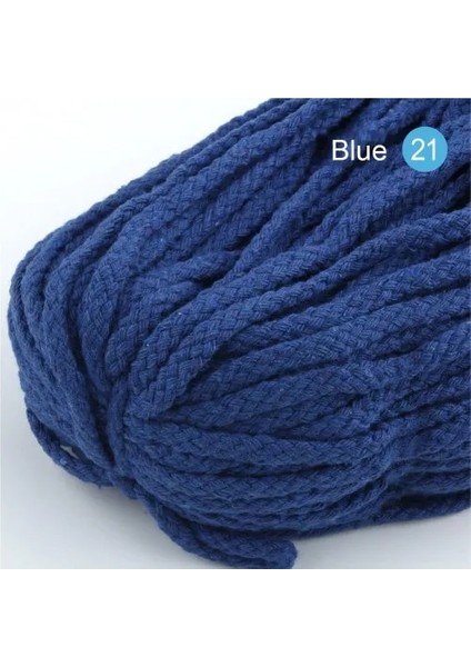 21 Mavi Stil 25 Yards 7mm Pamuk Halat El Sanatları Dekoratif Bükülmüş Kordon Halat El Yapımı Dekorasyon Için Dıy Kordon Ficelles Couleurs Iplik Kordon (Yurt Dışından)