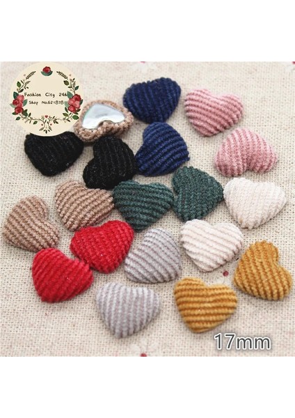 Zeytin Yeşili 50 Adet Tarzı x Renkler Kadife Kadife Kumaş Kaplı Kalp Düğmesi Flatback Dıy El Yapımı Düğmeler Scrapbooking (Yurt Dışından)