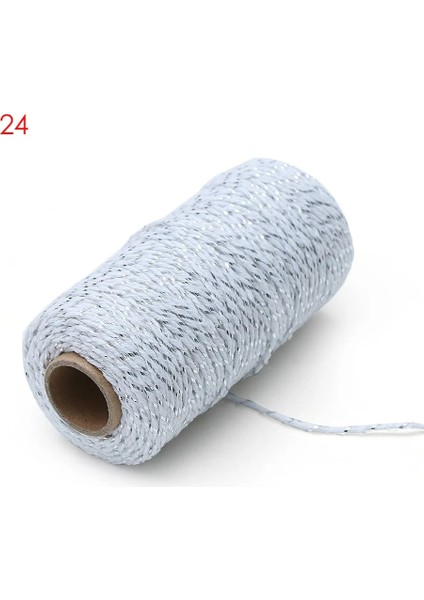No.24 Tarzı 100METERSROLL 2ply Fırıncılar Sicim Dize Pamuk Kordonlar Halat Ev Dekorasyonu Için El Yapımı Noel Hediyesi Ambalaj Zanaat Projeleri Dıy Kordon (Yurt Dışından)