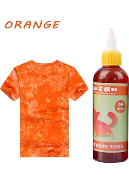 Turuncu 100ML Tarzı Soğuk Su Renkli Bir Adım Sanat Zanaat Pigment Kumaş ile Kalıcı Dekorasyon Toksik Olmayan Dıy Tekstil Boya Batik Kiti (Yurt Dışından)