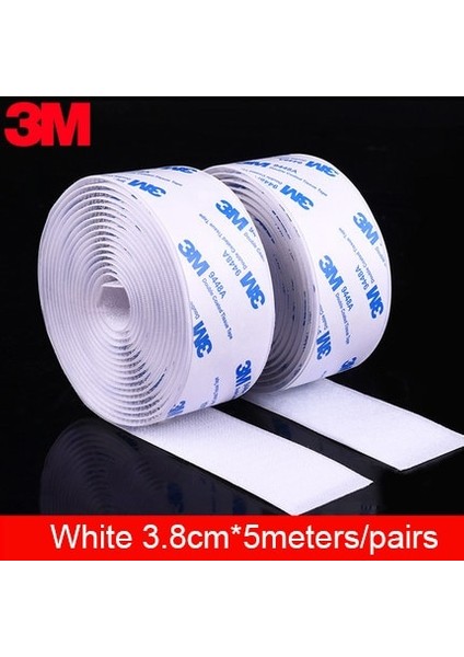 38MM Beyaz 500CM Stili 5mpairs mm Güçlü Kendinden Yapışkanlı Raptiye Bandı Naylon Kanca ve Döngüler Sticker Velcros Yapıştırıcı 3m Tutkal Sihirli Dıy (Yurt Dışından)