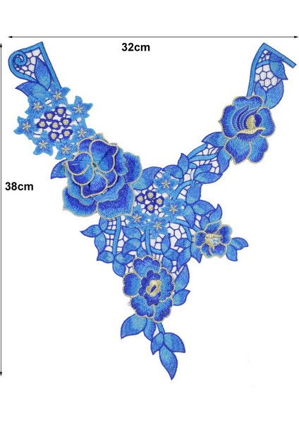 No.15 Tarzı 1 Adet Dikiş Mavi Işlemeli Kumaş Sequins Dantel Yaka Yaka Aplike Giysiler Için Uygulamalar Dıy Aksesuarları (Yurt Dışından) fırsatları