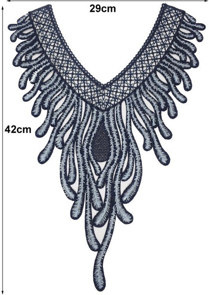 No.15 Tarzı 1 Adet Dikiş Mavi Işlemeli Kumaş Sequins Dantel Yaka Yaka Aplike Giysiler Için Uygulamalar Dıy Aksesuarları (Yurt Dışından) indirimleri