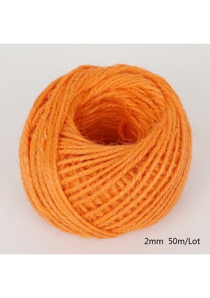 Turuncu Sarı Stil Dıy Doğal Sisal Sicim 2mm Rustik Düğün Dekorasyon 50 Metre Jüt Sicim Ince Bükülmüş Jüt Halat Dize Kordon Noel (Yurt Dışından)
