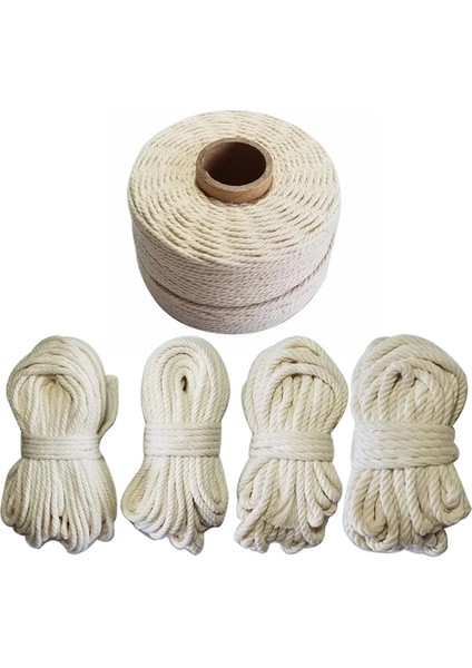 4mm 10M Stili 100% Doğal Pamuk Ip Sicim Makrome Kordonlar Etiketi Asmak El Yapımı Aksesuar Dıy (Yurt Dışından) indirimleri