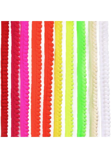 22 Gök Mavisi Stili 10 Yarda Yards Mını Pom Poms Trim Dantel Şerit Renk Pom Pom Topu Fringe Trim Püskül Dikiş Trim Ev Perde Giysileri Yastık Dekor Için (Yurt Dışından) indirimleri
