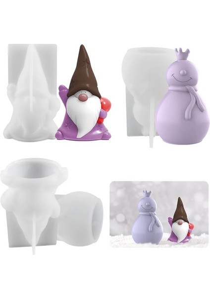 Kardan Adam Stili Yeni Dıy Kristal Epoksi Kalıp Noel Baba Kardan Adam Mum Silikon Kalıplar Sabun Noel Ağacı Mum Yapımı Set Ev Dekorasyon Hediyeler (Yurt Dışından)