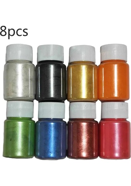 8 Adet Stil Dıy El Yapımı Sedefli Mika Tozu Epoksi Reçine Boya Inci Pigment Reçine Tutkal Pigmentler Malzeme Kristal Kalıp Sabun Yapımı (Yurt Dışından)