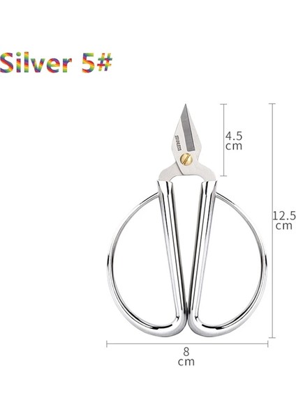 No.5 Gümüş 12.5cm Stili Paslanmaz Çelik Altın Gümüş Dikiş Ors Kısa Kesici Dayanıklı Vintage Ev Iğne Nakış Terzi Ors Kumaş (Yurt Dışından)