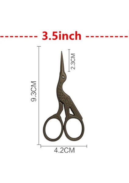 3.5 Inç Bronz Stili Vinç Çapraz Dikiş Retro Klasik Vintage Antika Ince Nakış Dikiş Kuyruk El Sanatları Dıy Ev Kumaşı (Yurt Dışından)