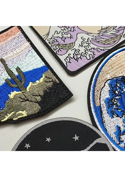 NO.622 Stili Moda Yamalar Yuvarlak Dikdörtgen Nakış Giysiler Için Demir On Aplikler Çıkartmalar Işlemeli Rozetler Çizgili Yama Sırt Çantası Için (Yurt Dışından) modelleri